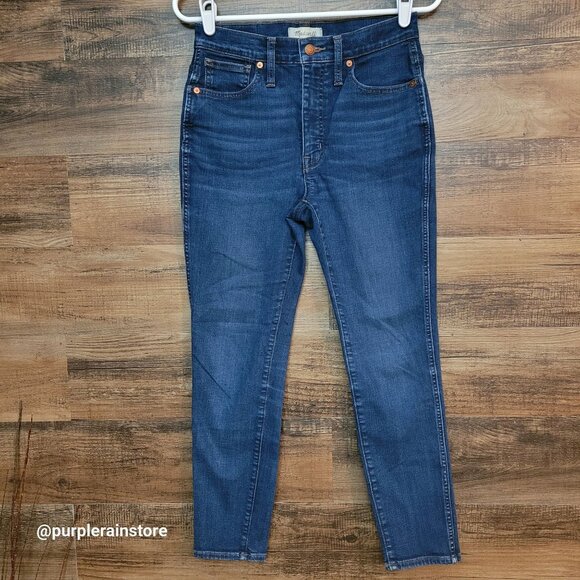 Madewell Jeans 27 P Skinny 10" High Rise Hayes Wash Tummy Control Stretch Denim - Picture 1 of 14